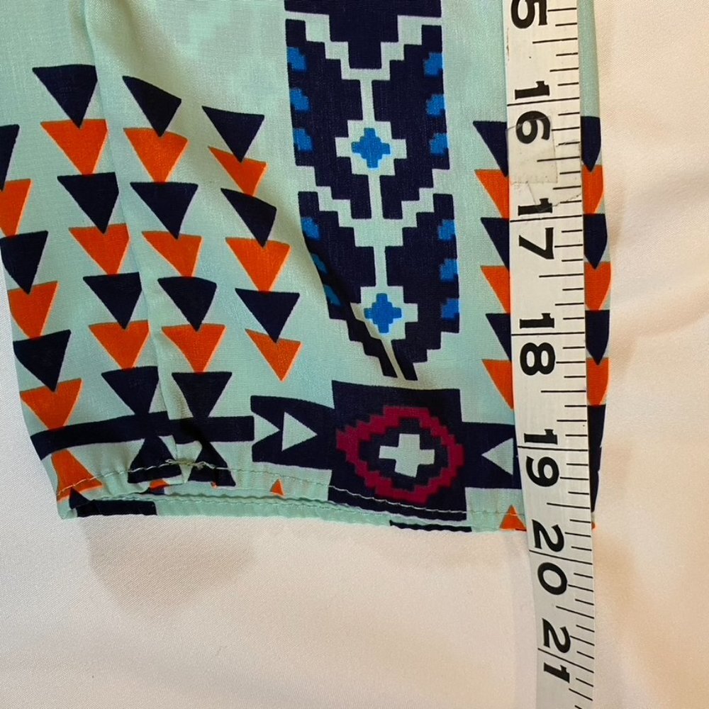 Pretty Mint Western print Moa Moa Girls Long sleeve top Size Medium - Picture 6 of 6